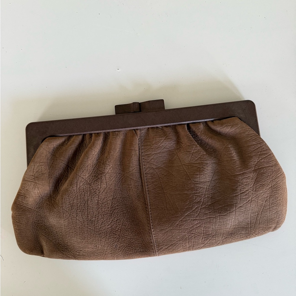 Chic Brown Leather Clutch